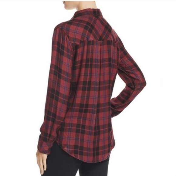 Rails Soft Metallic Plaid Hunter Button Down Shirt Top XS - Picture 3 of 10